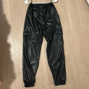Leather joggers